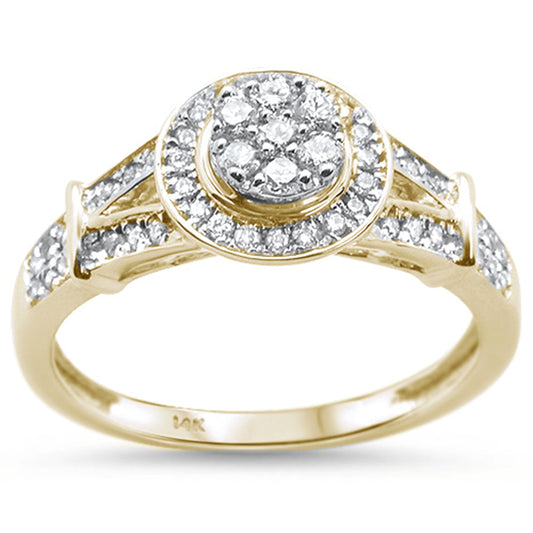 Muse Jewelry .34ct 14KT Yellow Gold Unique Round Diamond Engagement Ring Size 6.5