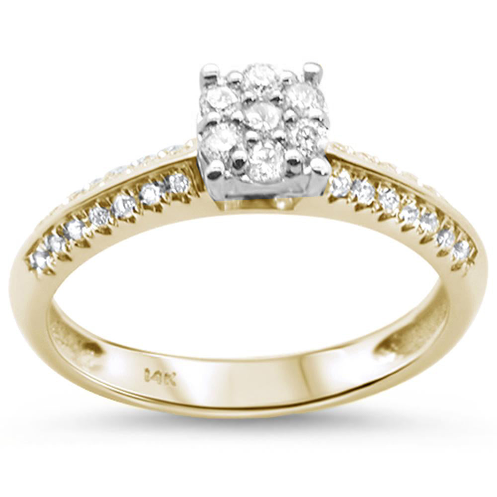 Muse Jewelry .32cts 14k Two Tone Gold Diamond Solitaire Engagement Promise Ring Size 6.5