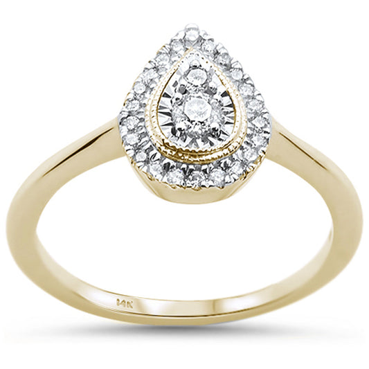 Muse Jewelry .22ct 14KT Yellow Gold Pear Shape Diamond Ring Size 6.5