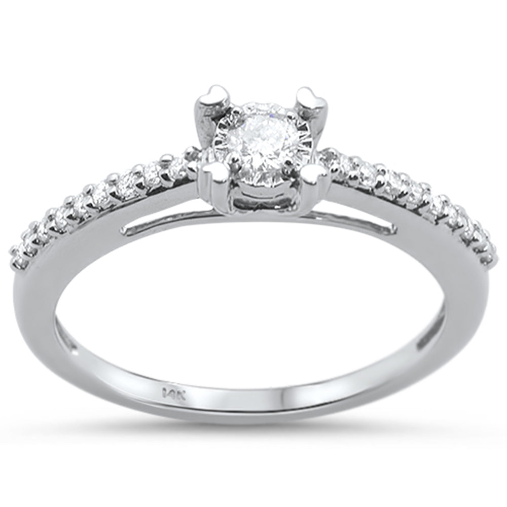 Muse Jewelry .22ct 14KT White Gold Diamond Round Solitaire Engagement Ring Size 6.5