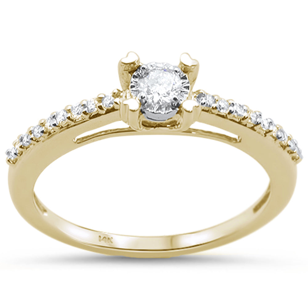 Muse Jewelry .22cts 14k Yellow Gold Round Diamond Solitaire Engagement Ring Size 6.5