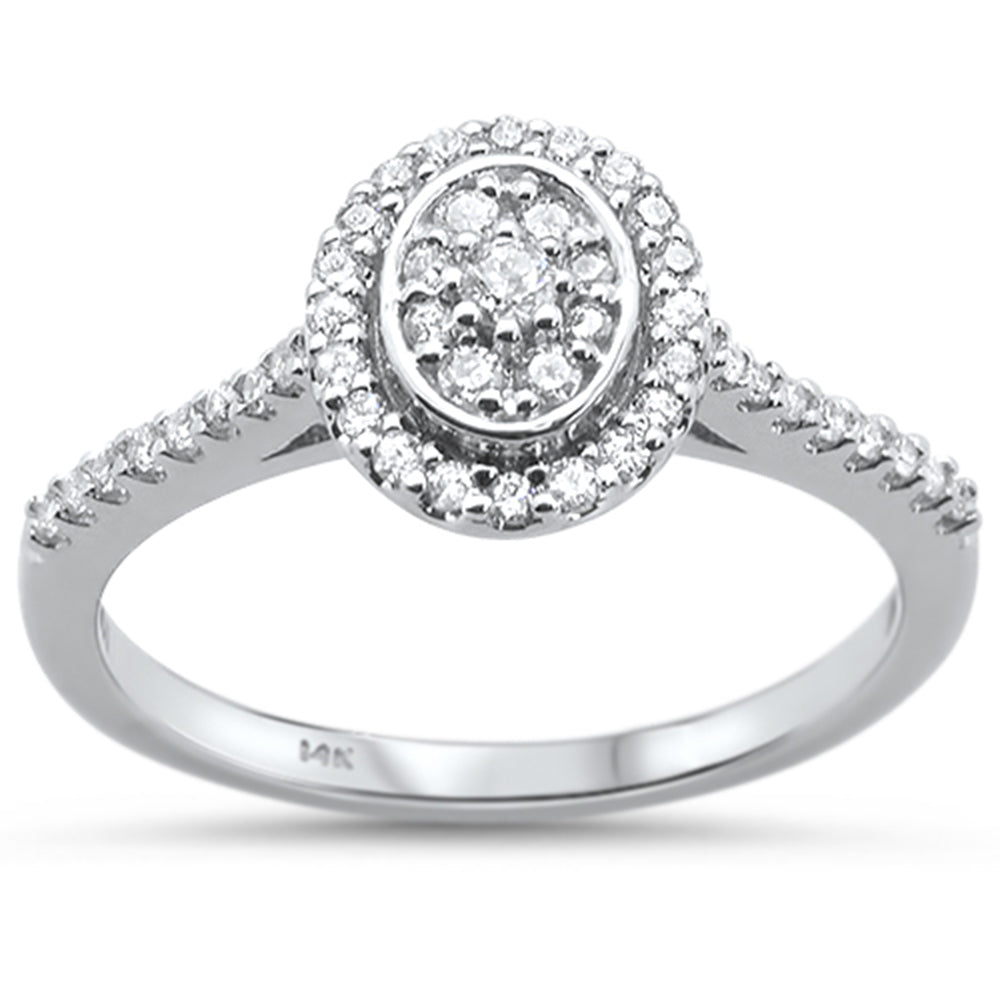 Muse Jewelry .27ct 14KT White Gold Oval Diamond Ring Size 6.5