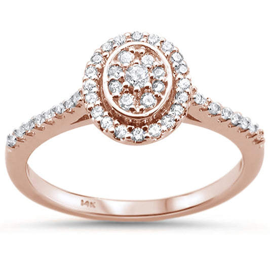 Muse Jewelry .27ct 14KT Rose Gold Oval Diamond Solitaire Ring Size 6.5