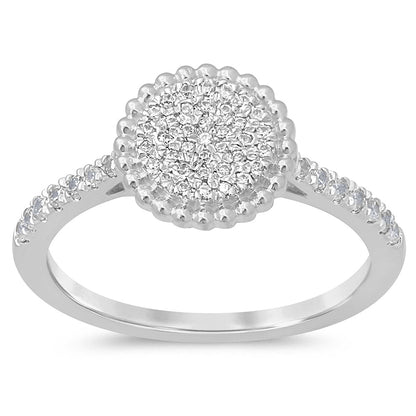 Muse Jewelry .26ct 14KT White Gold Round Diamond Ring Size 6.5