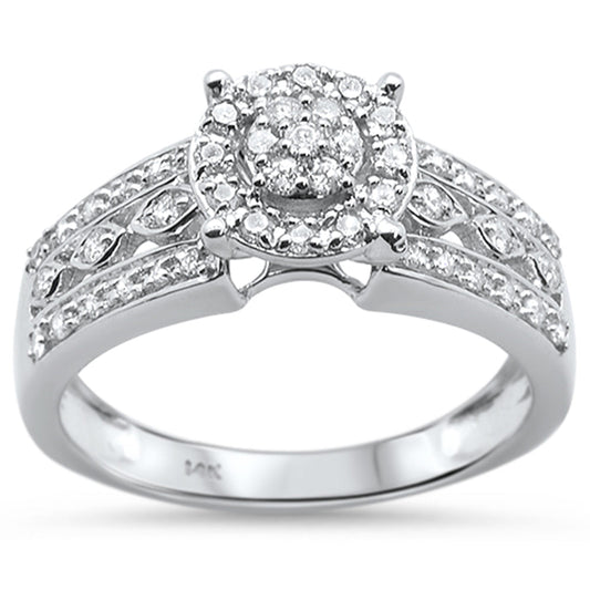 Muse Jewelry .39ct 14KT White Gold Round Diamond Engagement Ring Size 6.5