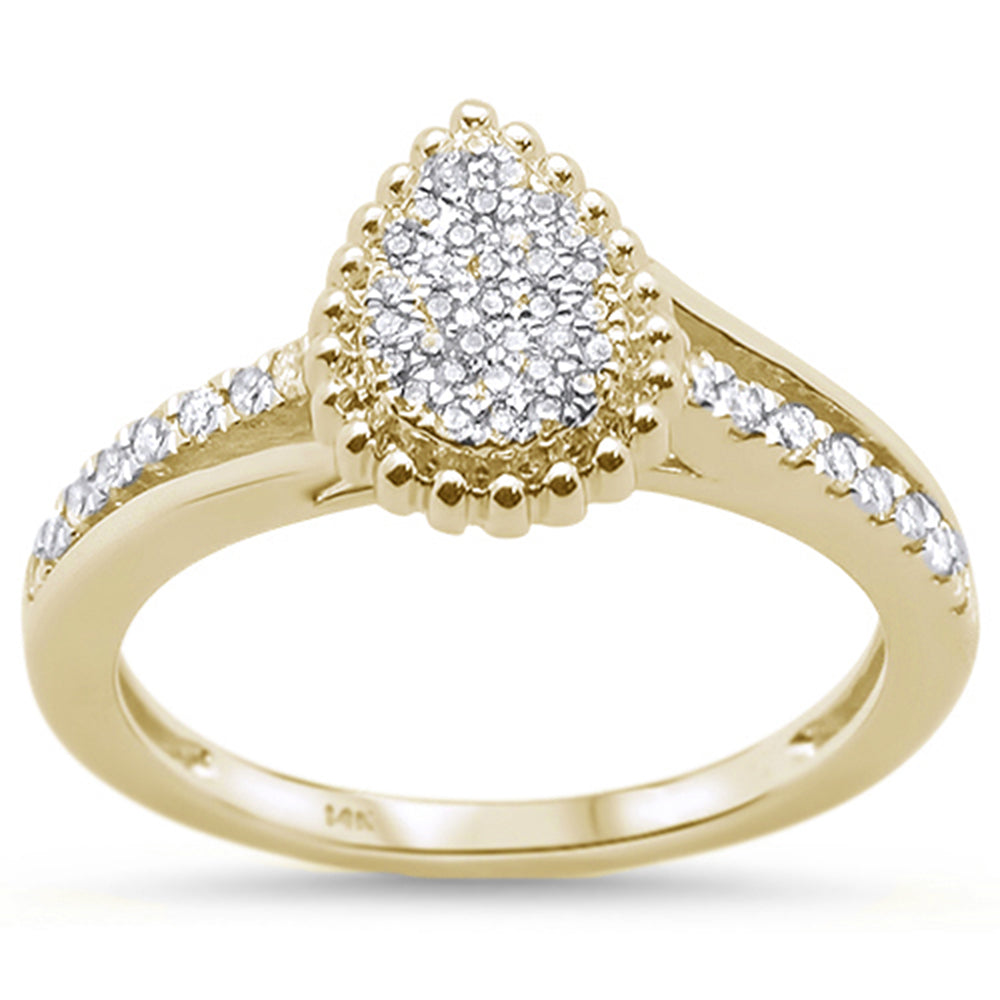 Muse Jewelry .24ct 14KT Yellow Gold Pear Shape Diamond Ring Size 6.5