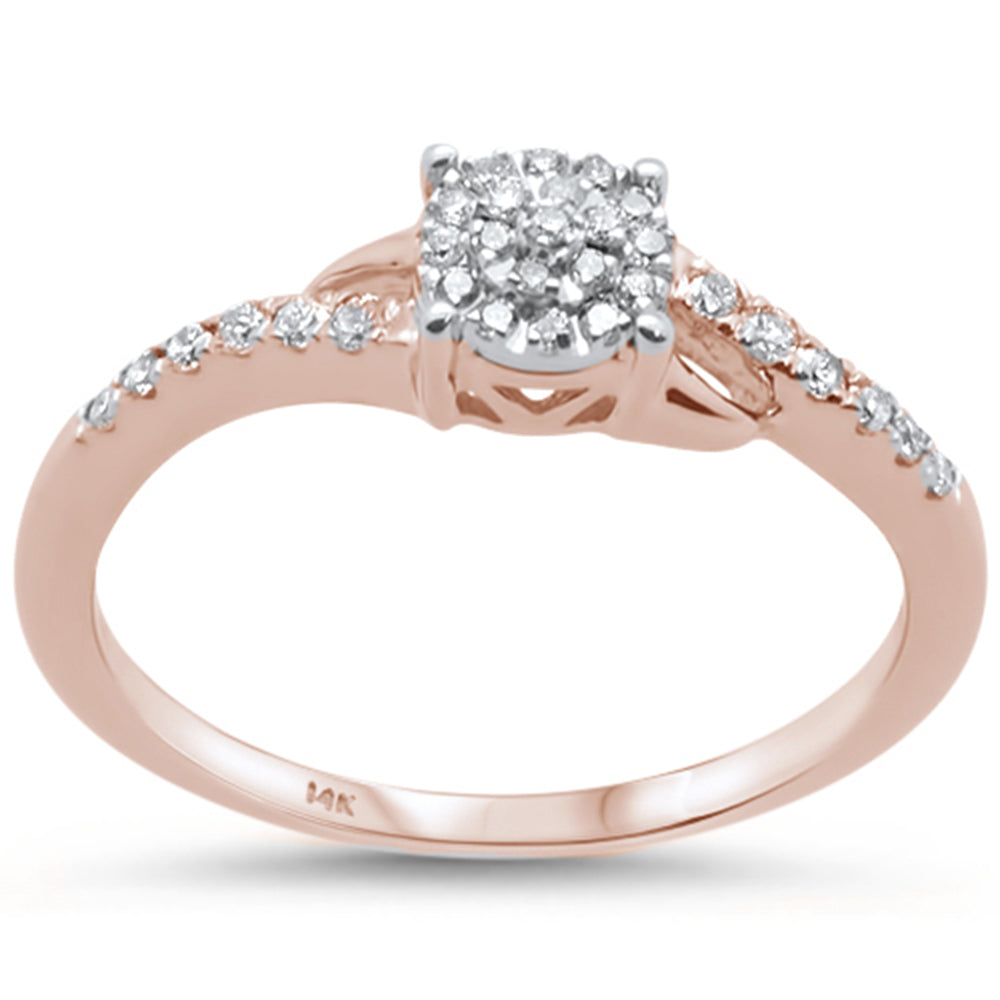 Muse Jewelry .16ct 14KT Rose Gold Diamond Engagement Ring Size 6.5