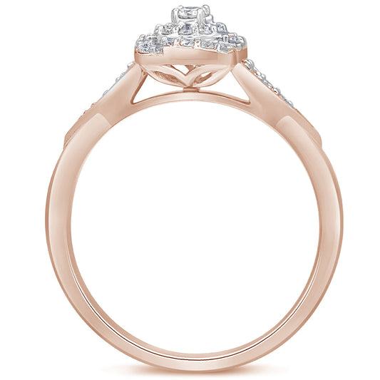 Muse Jewelry .26ct 14KT Rose Gold Diamond Engagement Ring Size 6.5