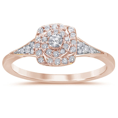 Muse Jewelry .26ct 14KT Rose Gold Diamond Engagement Ring Size 6.5