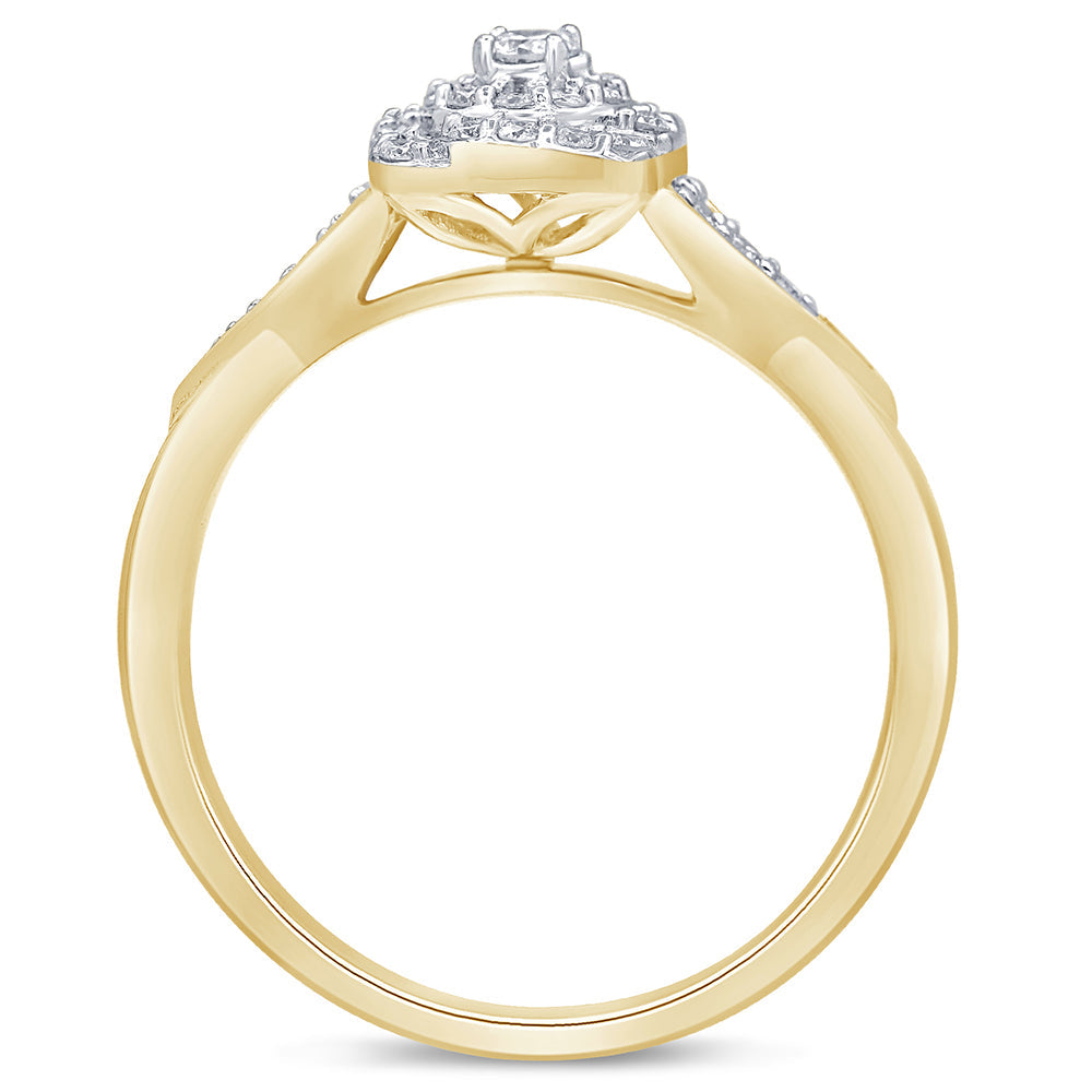 Muse Jewelry .26ct 14KT Yellow Gold Diamond Engagement Ring Size 6.5