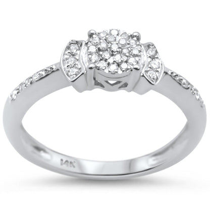 Muse Jewelry .17ct 14KT White Gold Round Diamond Solitaire Ring Size 6.5