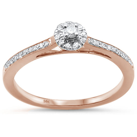 Muse Jewelry .17ct 14KT Rose Gold Round Promise Diamond Ring Size 6.5