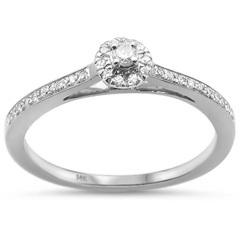 Muse Jewelry .17ct 14k White Gold Diamond Promise Engagement Wedding Ring Size 6.5