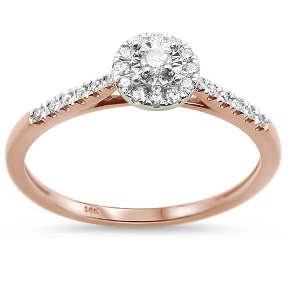 Muse Jewelry .15cts 14k Rose Gold Diamond Solitaire Engagement Promise Ring Size 6.5