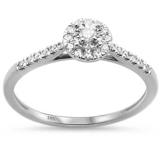 Muse Jewelry .15cts 14k White Gold Diamond Solitaire Engagement Promise Ring Size 6.5