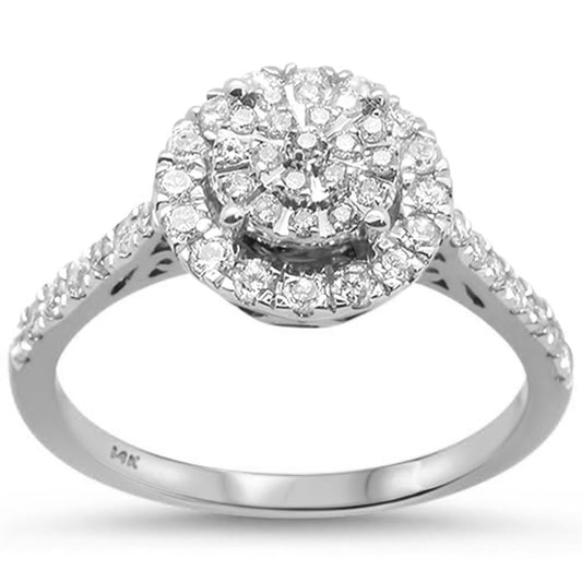 Muse Jewelry .54ct 14k White Gold Round Diamond Engagement Ring Size 6.5