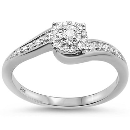 Muse Jewelry .17cts 14k White gold Diamond Solitaire Engagement Promise Ring Size 6.5