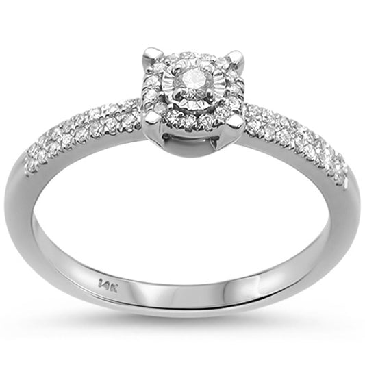 Muse Jewelry .22cts 14k White gold Diamond Solitaire Engagement Promise Ring Size 6.5