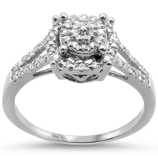 Muse Jewelry .13cts 14k White gold Diamond Solitaire Engagement Ring Size 6.5