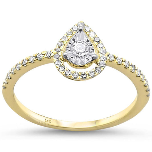 Muse Jewelry .26ct 14k Yellow Gold Diamond Pear Shaped Engagement Wedding Ring Size 6.5