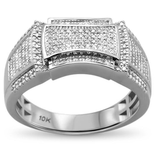 Muse Jewelry .41cts 10k White gold Men's Diamond Wedding Band Ring size 10