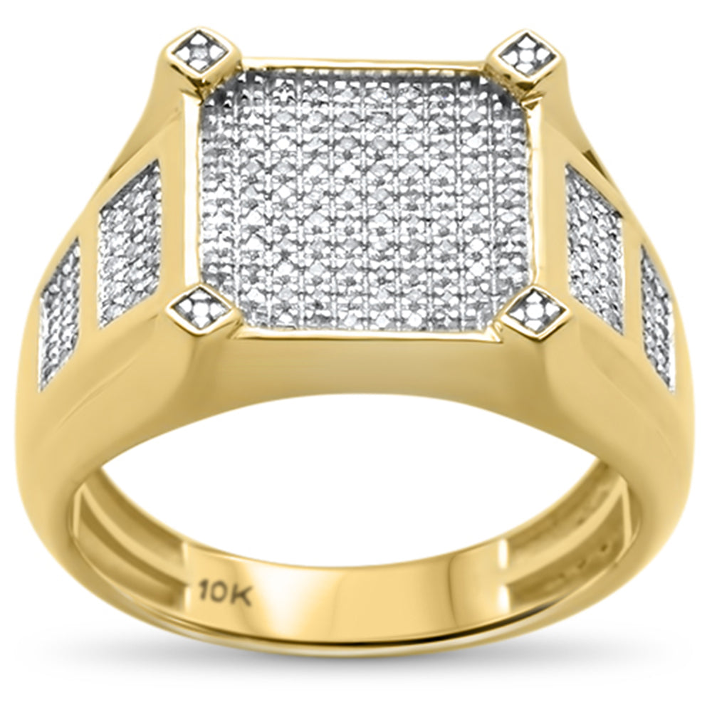 Muse Jewelry .36ct 10k Yellow Gold Men's Diamond Mirco Pave Band Ring Size 10