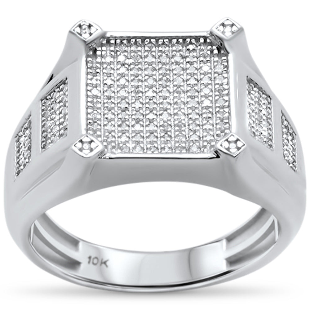 Muse Jewelry Men's .37ct 10k White Gold Diamond Ring Size 10