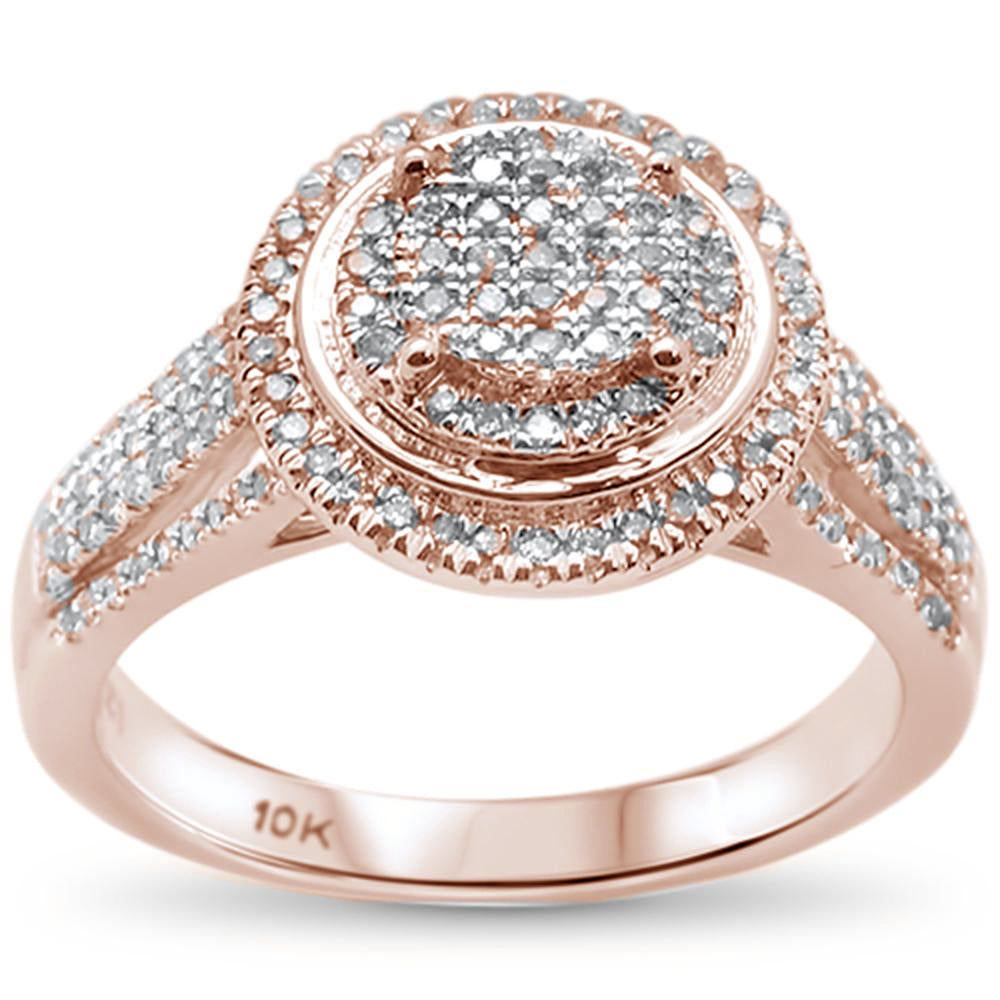 Muse Jewelry .37cts 10k Rose Gold Round Diamond Engagement Ring Size 6.5