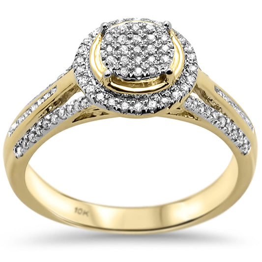 Muse Jewelry .27cts 10k Yellow Gold Round Diamond Engagement Ring Size 6.5