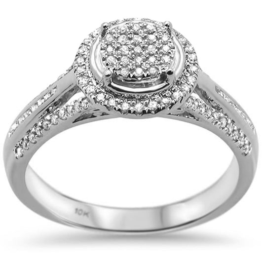 Muse Jewelry .24ct 10K White Gold Round Diamond Solitaire Ring Size 6.5