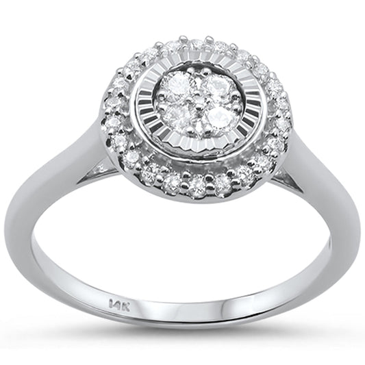 Muse Jewelry .23cts 14k White gold Round Diamond Engagement Ring Size 6.5