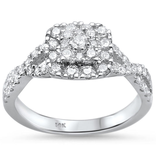 Muse Jewelry .74cts 14k White gold Diamond Solitaire Engagement Promise Ring Size 6.5