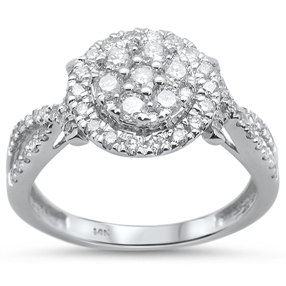 Muse Jewelry .79cts 14k White gold Round Diamond Engagement Ring Size 6.5