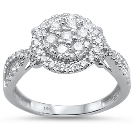 Muse Jewelry .79cts 14k White gold Round Diamond Engagement Ring Size 6.5