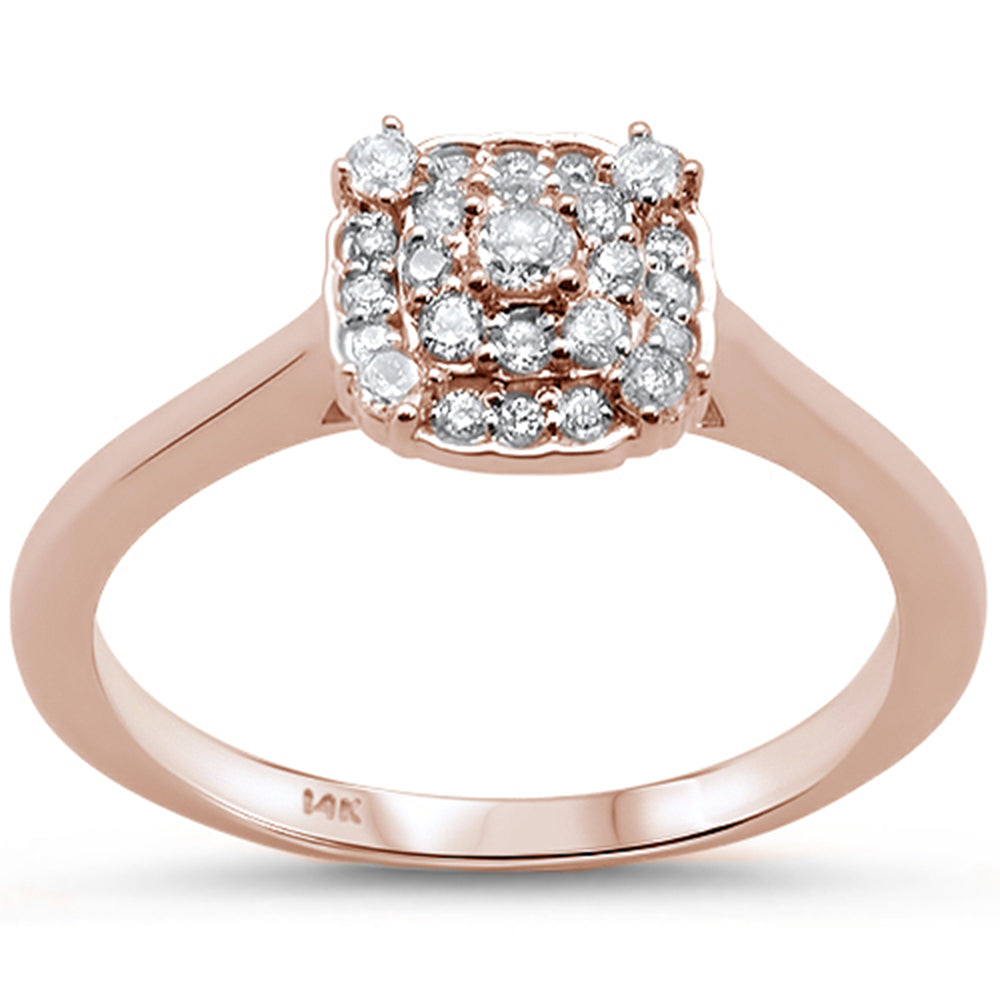 Muse Jewelry .24cts 14k Rose Gold Diamond Solitaire Engagement Promise Ring Size 6.5