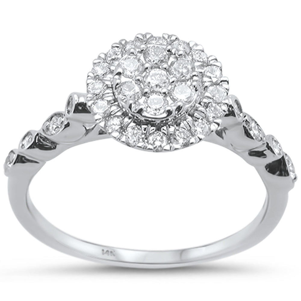 Muse Jewelry .48cts 14k White gold Round Diamond Engagement Ring Size 6.5