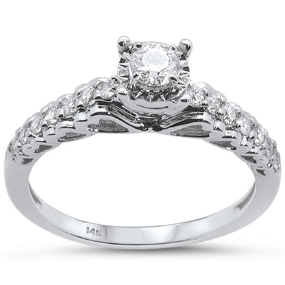 Muse Jewelry .41cts 14k White gold Diamond Engagement Promise Ring Size 6.5