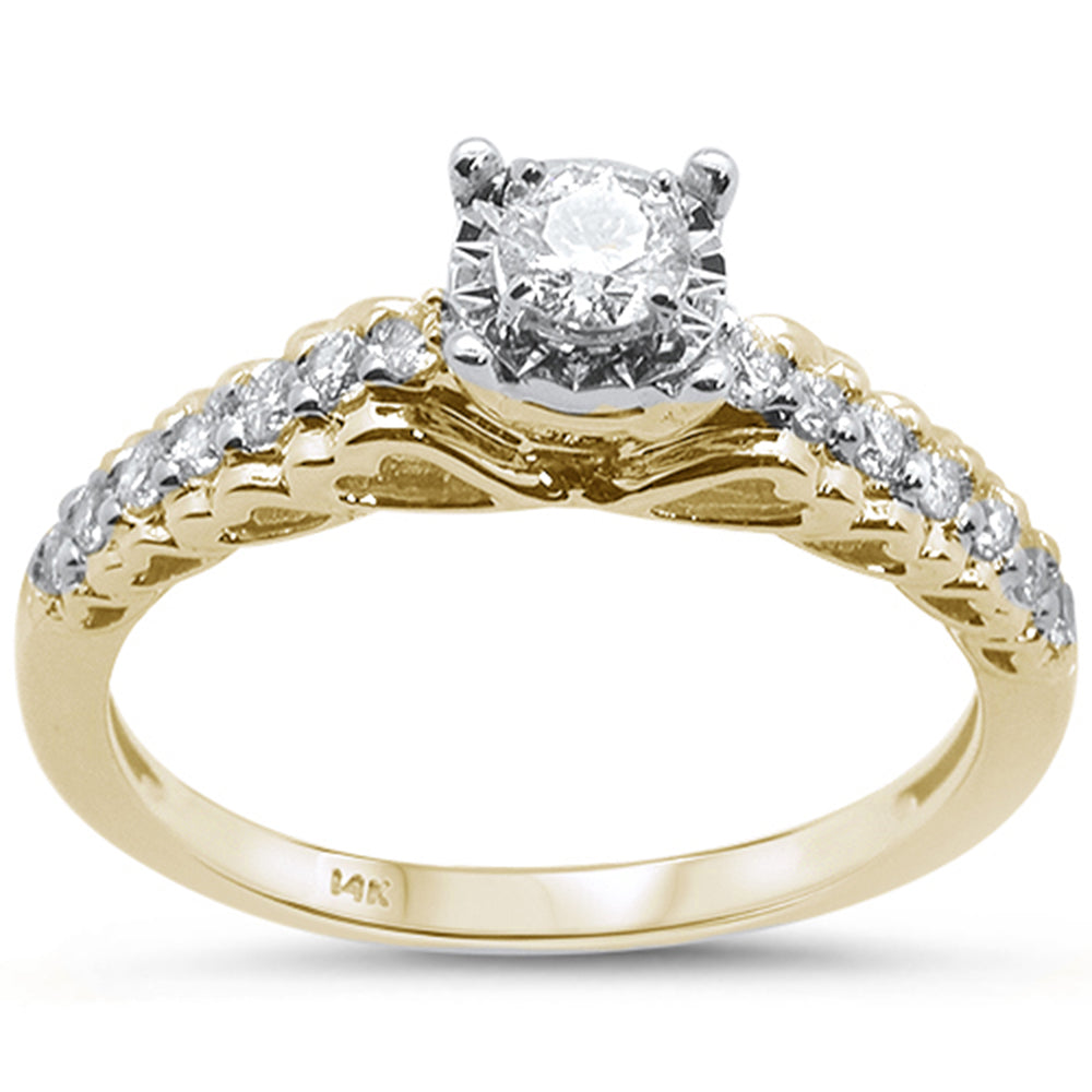 Muse Jewelry .56cts 14k Yellow Gold Diamond Engagement Promise Ring Size 6.5