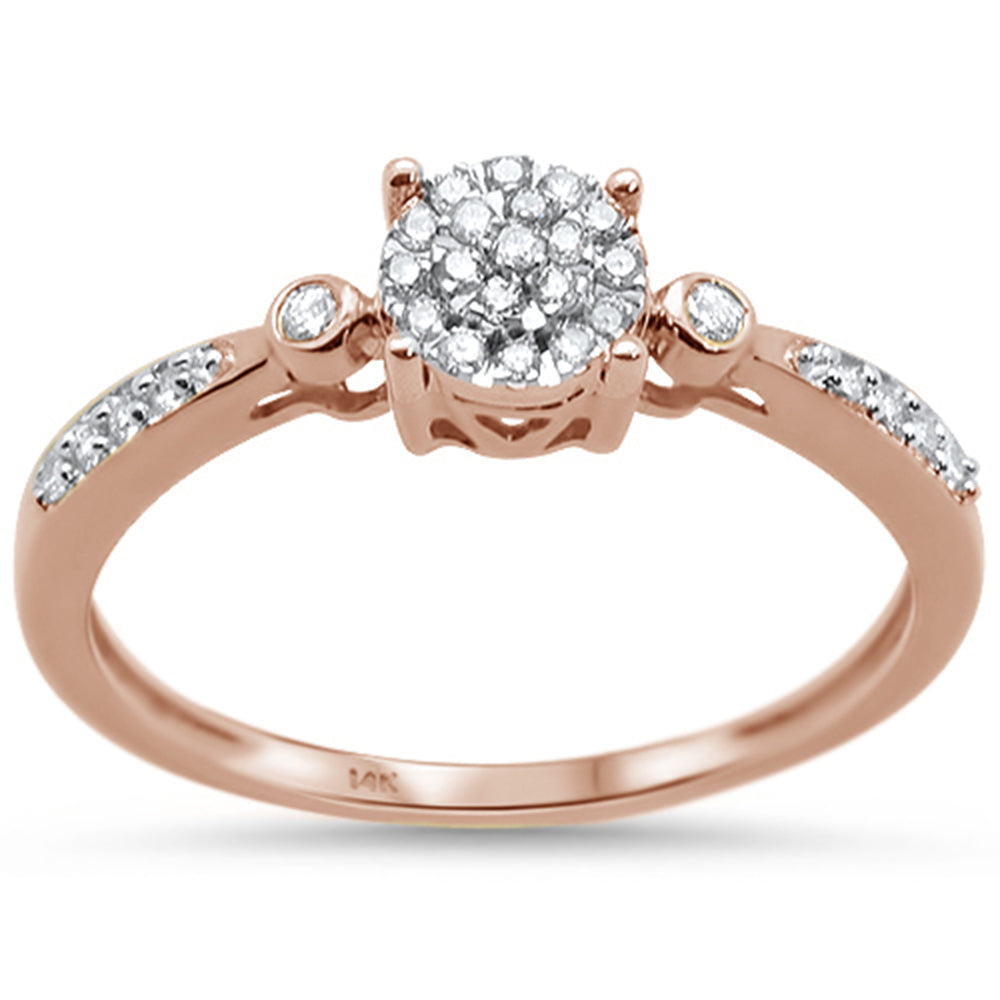 Muse Jewelry .14cts 14k Rose Gold Diamond Solitaire Engagement Promise Ring Size 6.5