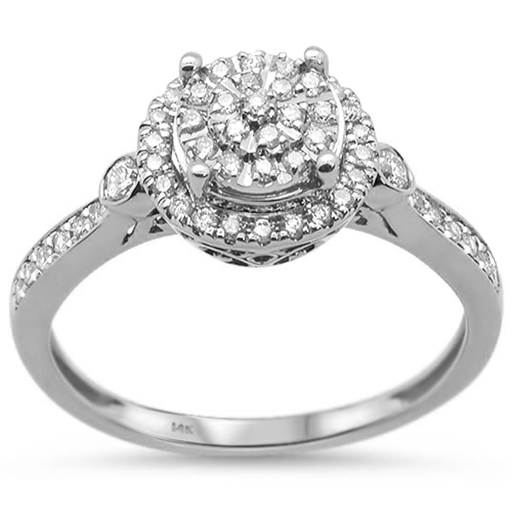 Muse Jewelry .35ct 14k White Gold Diamond Round Engagement Wedding Ring Size 6.5