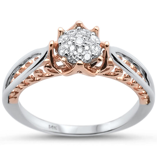 Muse Jewelry .21ct 14k Two Tone Diamond Engagement Ring Size 6.5