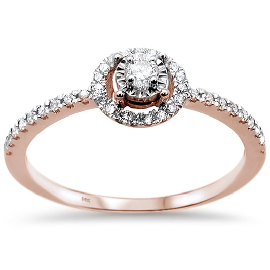 Muse Jewelry .24ct 14k Rose Gold Diamond Round Promise Engagement Wedding Ring Size 6.5