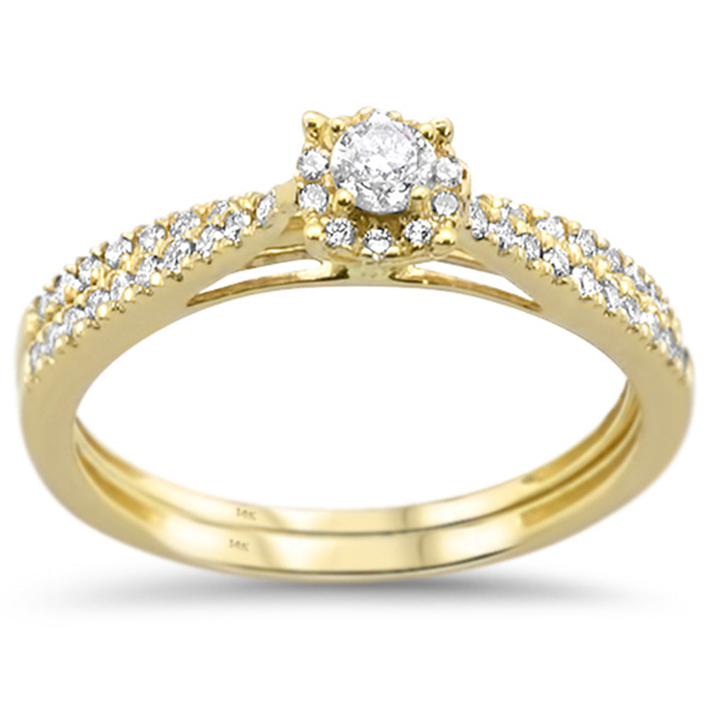 Muse Jewelry .40ct 14k Yellow Gold Diamond Promise Engagement Wedding Set Ring Size 6.5