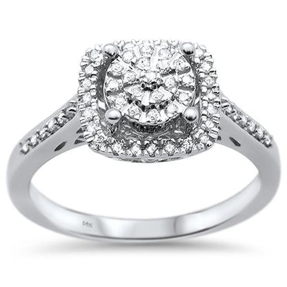 Muse Jewelry .27ct 14k White Gold Square Shape Diamond Engagement Wedding Ring Size 6.5