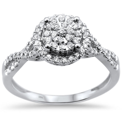 Muse Jewelry .35ct 14k White Gold Round Diamond Engagement Wedding Ring Size 6.5