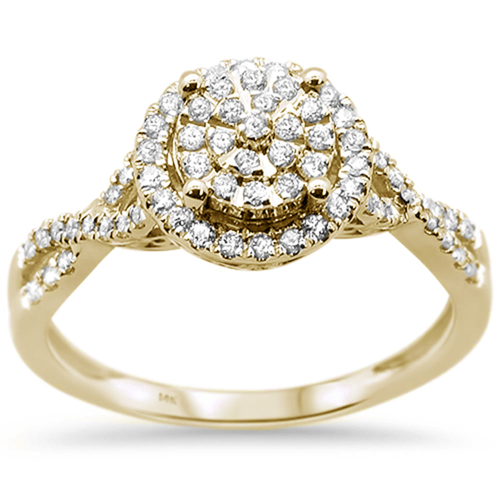 Muse Jewelry .31ct 14k Yellow Gold Round Diamond Engagement Wedding Ring Size 6.5