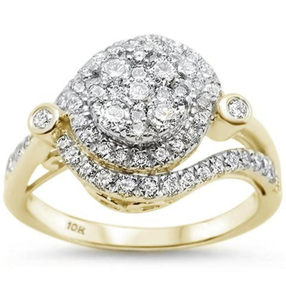 Muse Jewelry .96ct 10kt Yellow Gold Round Diamond Engagement Wedding Ring Size 6.5