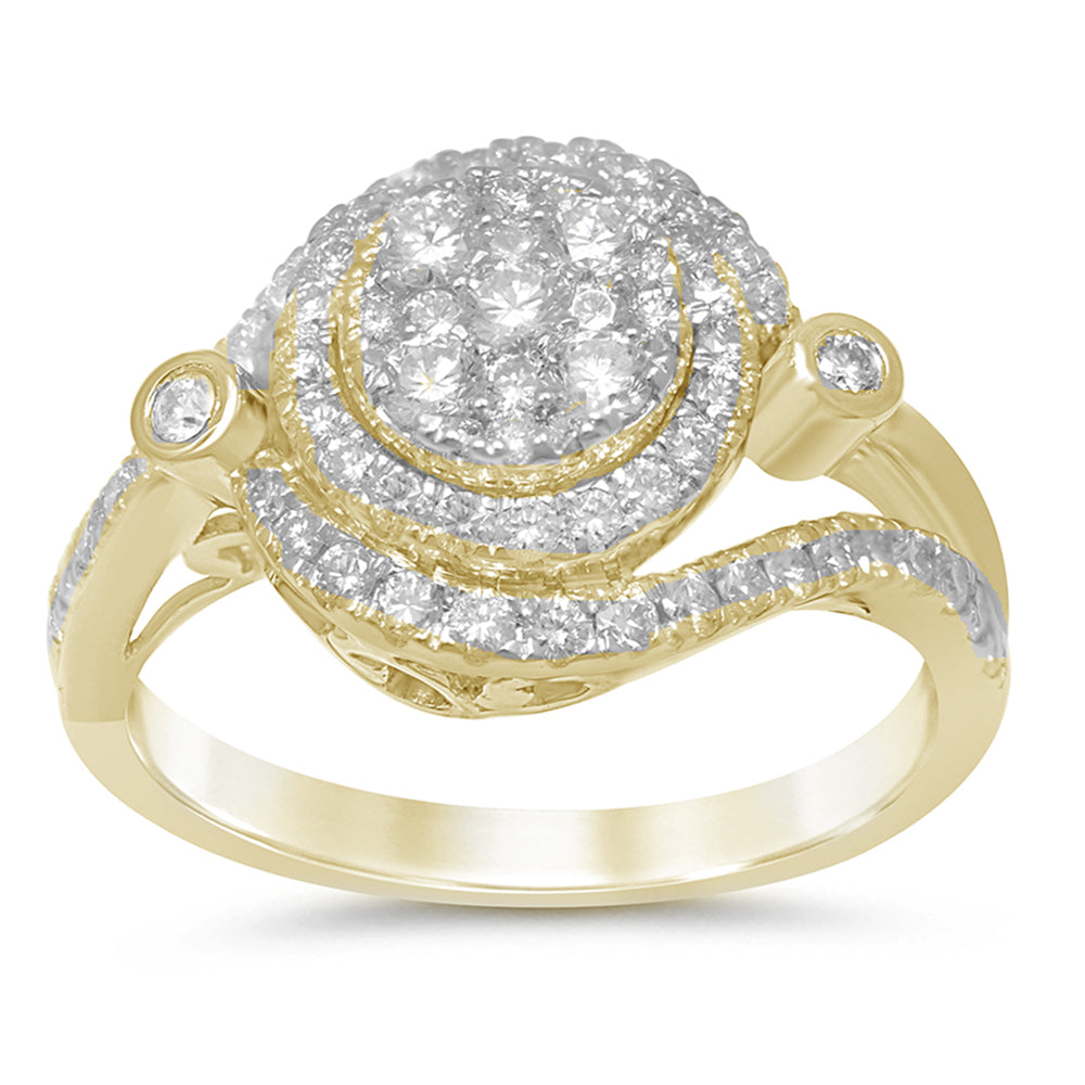 Muse Jewelry .96ct 10kt Yellow Gold Round Diamond Engagement Wedding Ring Size 6.5