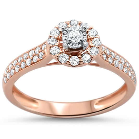 Muse Jewelry .38ct 14k Rose Gold Round Diamond Engagement Ring Size 6.5