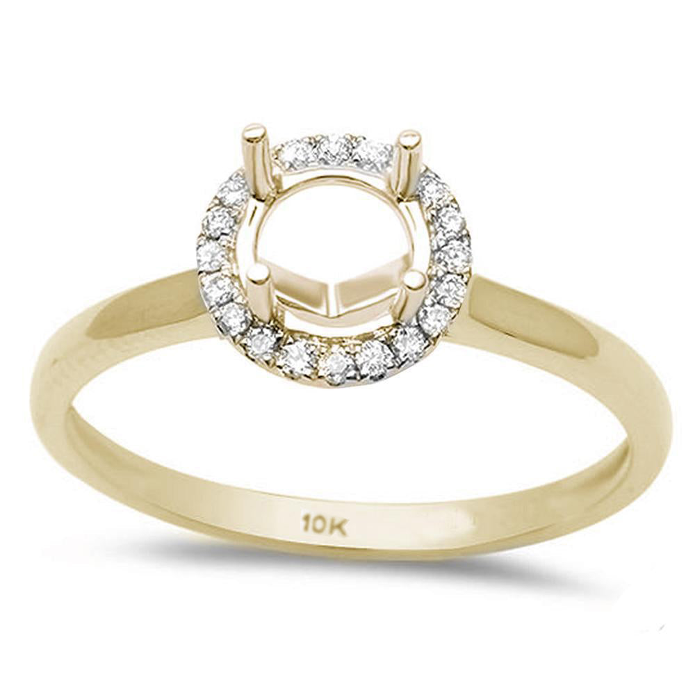 Muse Jewelry .08ct 10k Yellow Gold Halo Semi-Mount Ring Size 6.5
